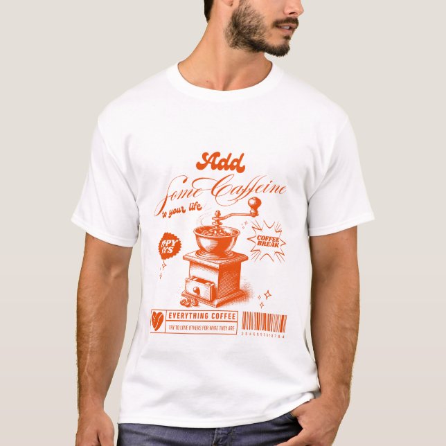Camiseta Adicionar cafeína (Frente)