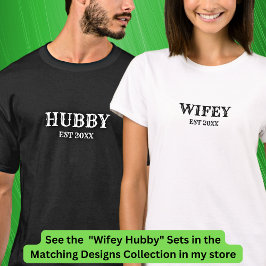 Camiseta Adicionar Casais Wifey do Hubby de Texto de Altera