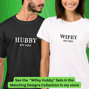 Camiseta Adicionar Casais Wifey do Hubby de Texto de Altera