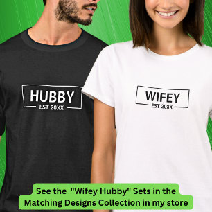 Camiseta Adicionar Casais Wifey do Hubby de Texto de Altera