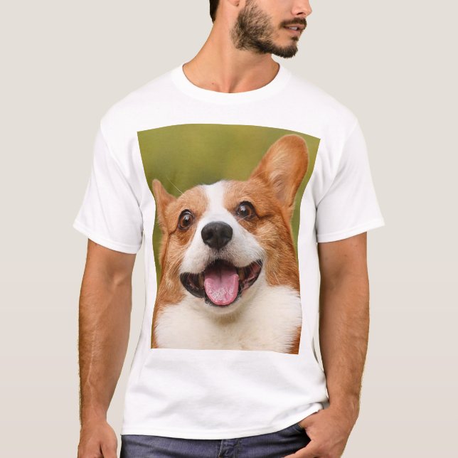 Camiseta Adicionar Foto de Cão Personalizada Personalizada (Frente)