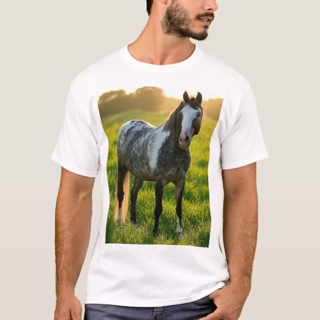 Camiseta Adicionar Foto de Cavalo Personalizar (Frente)