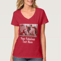 Adicionar Foto e Texto Personalizado Vermelho V-Ne