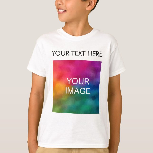 Camiseta Adicionar Imagem Texto Fotográfico Modelo Crianças (Frente)