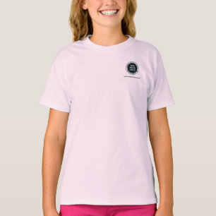 Camiseta Adicionar logotipo comercial e endereço do site da