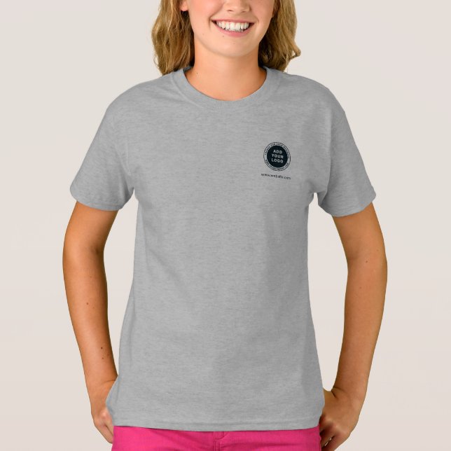 Camiseta Adicionar logotipo comercial e endereço do site da (Frente)