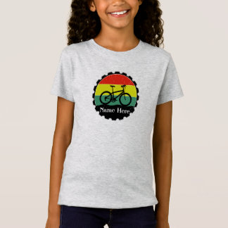Camiseta Adicionar Nome Bicicleta no Vintage Grunge Rainbow