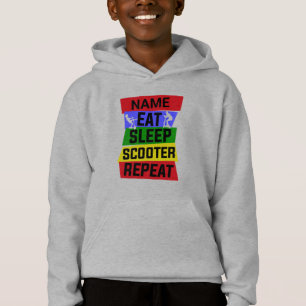 Camiseta Adicionar nome Comer Patinete de Repouso Repetir  