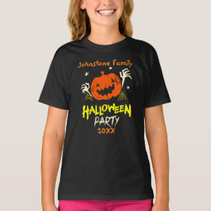 Camiseta Adicionar Nome da Família Ano Festa Halloween Edi