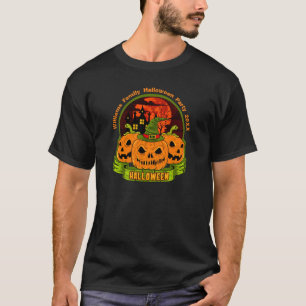 Camiseta Adicionar Nome da Família Ano Festa Halloween Edi