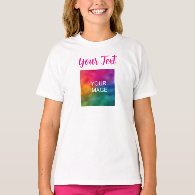 Camiseta Adicionar Nome de Texto Fotográfico Crianças Rapar (Frente)