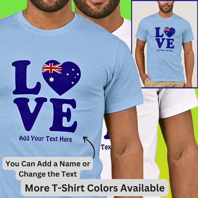 Camiseta Adicionar Nome Editar Texto - Sinalizador Blue Lov (Criador carregado)