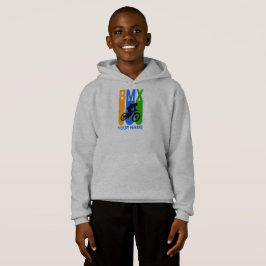 Camiseta Adicionar Nome ou Texto BMX Bike Rider Laranja Azu
