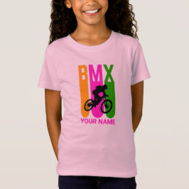 Camiseta Adicionar Nome ou Texto BMX Bike Rider Laranja Ros