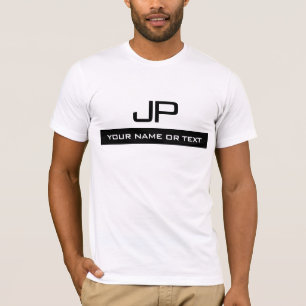 Camiseta Adicionar Nome ou Texto Elegante Monograma Moderno