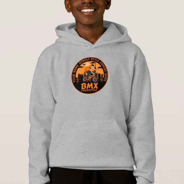 Camiseta Adicionar Nome Texto BMX Estilo de Rua de Estilo L (Frente)