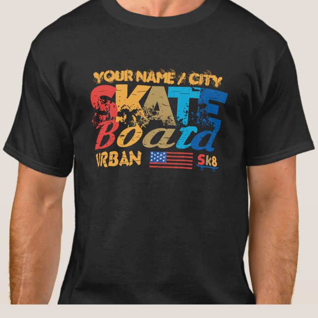 Camiseta Adicionar Nome Texto Cidade Painel Urbano SK8 Dist (Criador carregado)