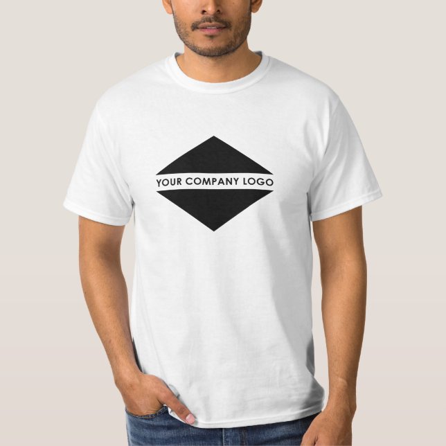 Camiseta Adicionar seu Design| Logotipo de empresa branco m (Frente)