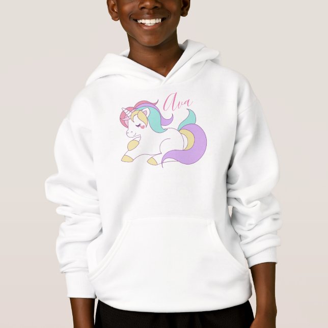 Camiseta Adicionar seu nome Cute Unicorn (Frente)