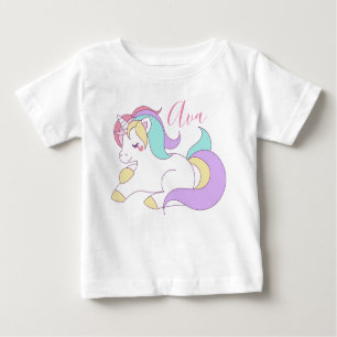 Camiseta Adicionar seu nome Cute Unicorn