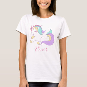 Camiseta Adicionar seu nome Cute Unicorn