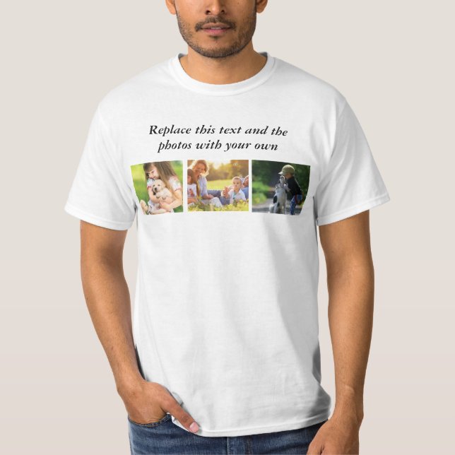 Camiseta Adicionar seu próprio texto e fotos (Frente)
