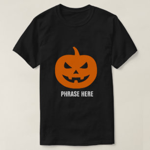 CAMISETA ADICIONAR T-S DE PUMPKIN DE LANTERN PERSONALIZÁVEL