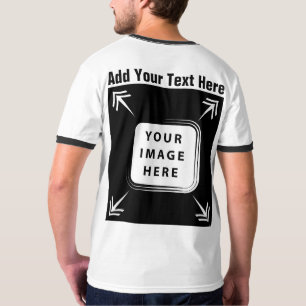 Camiseta Adicionar Texto Fotográfico Modelo frente verso pe
