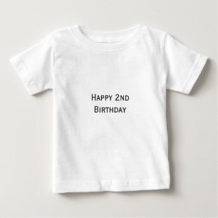 Camiseta adicionar texto personalizado feliz aniversário 2º