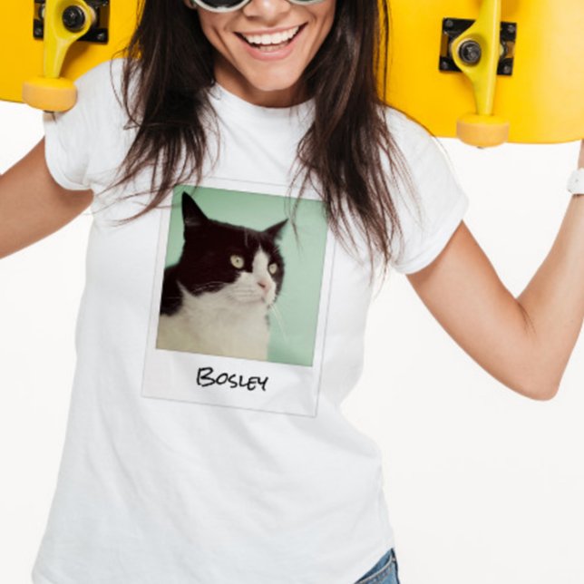 Camiseta Adicione a sua imagem de Pet Retro Instant Camera  (Criador carregado)