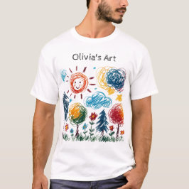 Camiseta Adicione a Trabalho de arte do seu filho a isto