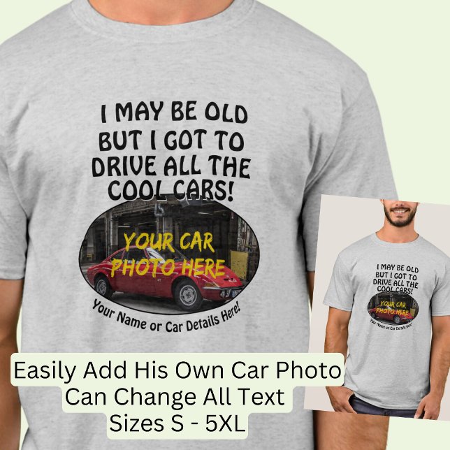 Camiseta Adicione Nome, Sua Foto Do Carro, Texto, Carros Ve (Criador carregado)