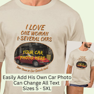 Camiseta Adicione Nome, Sua Foto Do Carro, Texto, Eu Amo Mu