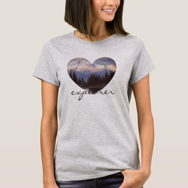 Camiseta Adicione o Adventure Picture Explorer às mulheres (Frente)