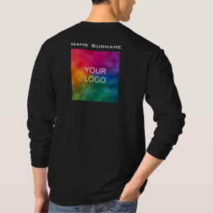 Camiseta Adicione o logotipo de empresa de lado duplo com f