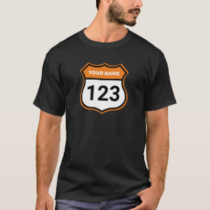 Camiseta Adicione o nome do seu número de identificação lar
