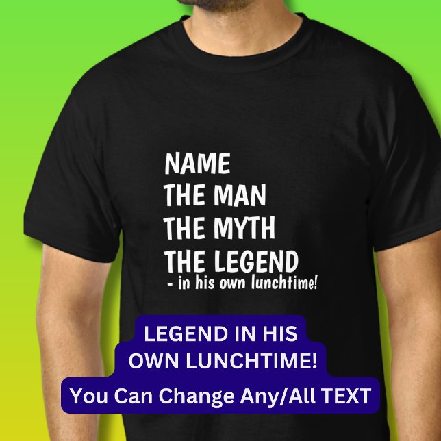 Camiseta Adicione o nome MAN MYTH LEGEND em seu próprio hor (Criador carregado)