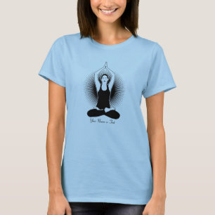 Camiseta Adicione o nome ou seu texto, Lady Yoga Pose com S