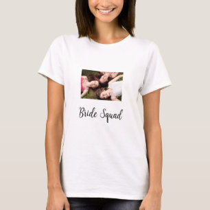 Camiseta Adicione o seu nome de foto: bridesmaid squad brid