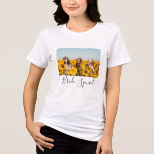 Camiseta Adicione o seu nome de foto: bridesmaid squad brid