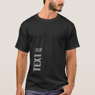 Camiseta Adicione o seu texto aqui, preto básico, Modelo ma