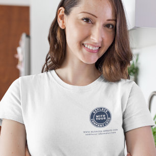 Camiseta Adicione os eventos da empresa no site do logotipo