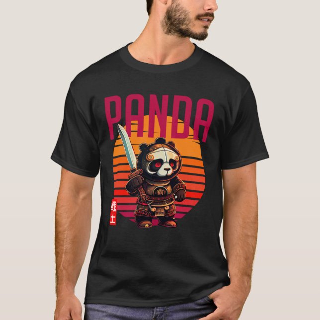 Camiseta Adicione Samurai Panda à Arte Japonesa (Frente)