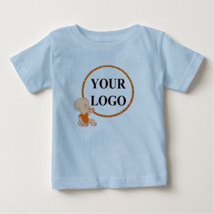 Camiseta ADICIONE SEU LOGO AQUI Para Crianças Bebê Menino 1