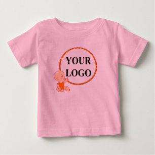 Camiseta ADICIONE SEU LOGO AQUI Para Crianças Menina Bebê 1