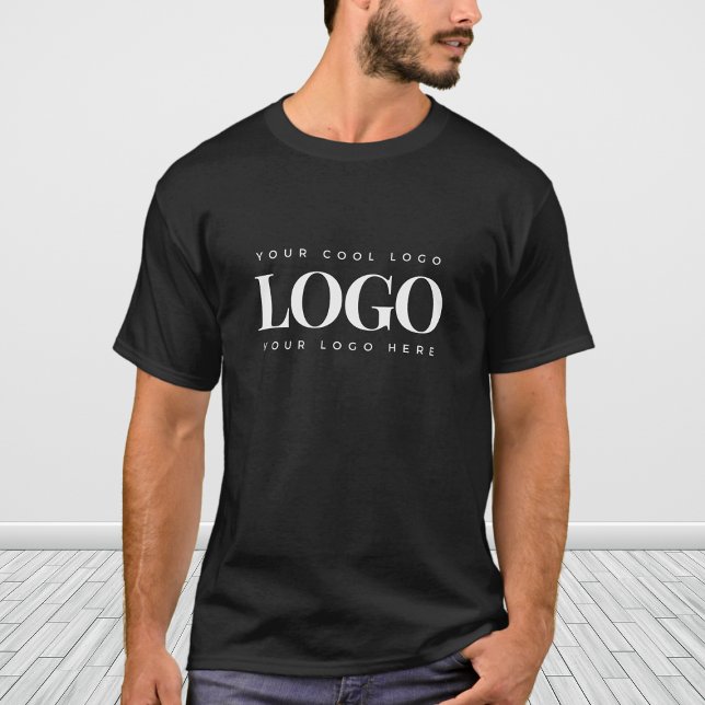 Camiseta Adicione seu logotipo de negócios retângulo minima (Criador carregado)
