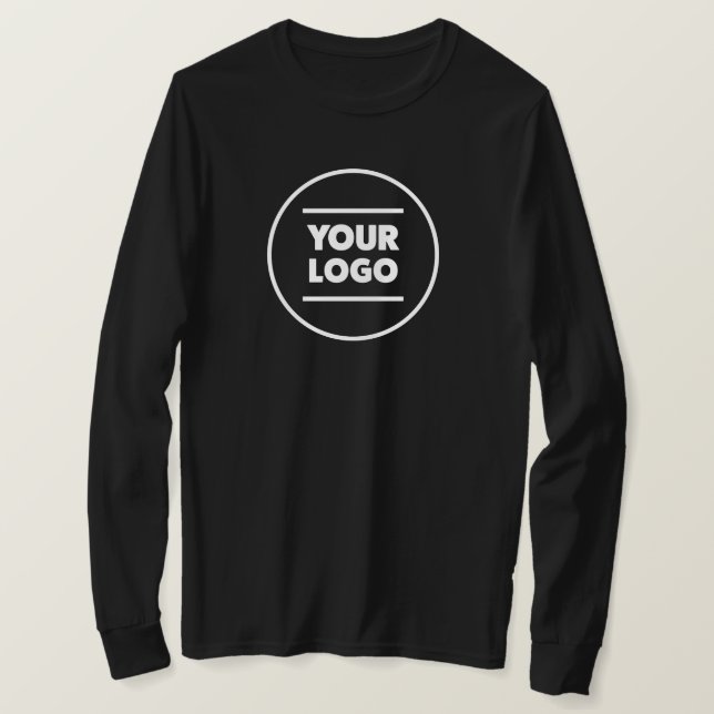 Camiseta Adicione seu logotipo (preto e branco) (Frente do Design)