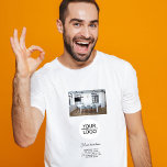 Camiseta Adicione seu logotipo Promoção de fotos de texto p<br><div class="desc">Adicione seu logotipo com a Camisa de promoção de fotos e texto personalizado. Insira o logotipo e a foto e personalize o texto,  o nome da empresa,  o endereço e as informações de contato. Promoção de negócios ou oferta para seus clientes e parceiros comerciais.</div>