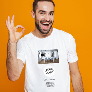 Camiseta Adicione seu logotipo Promoção de fotos de texto p