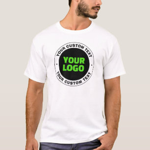 Camiseta Adicione seu próprio logotipo de negócios ou desig